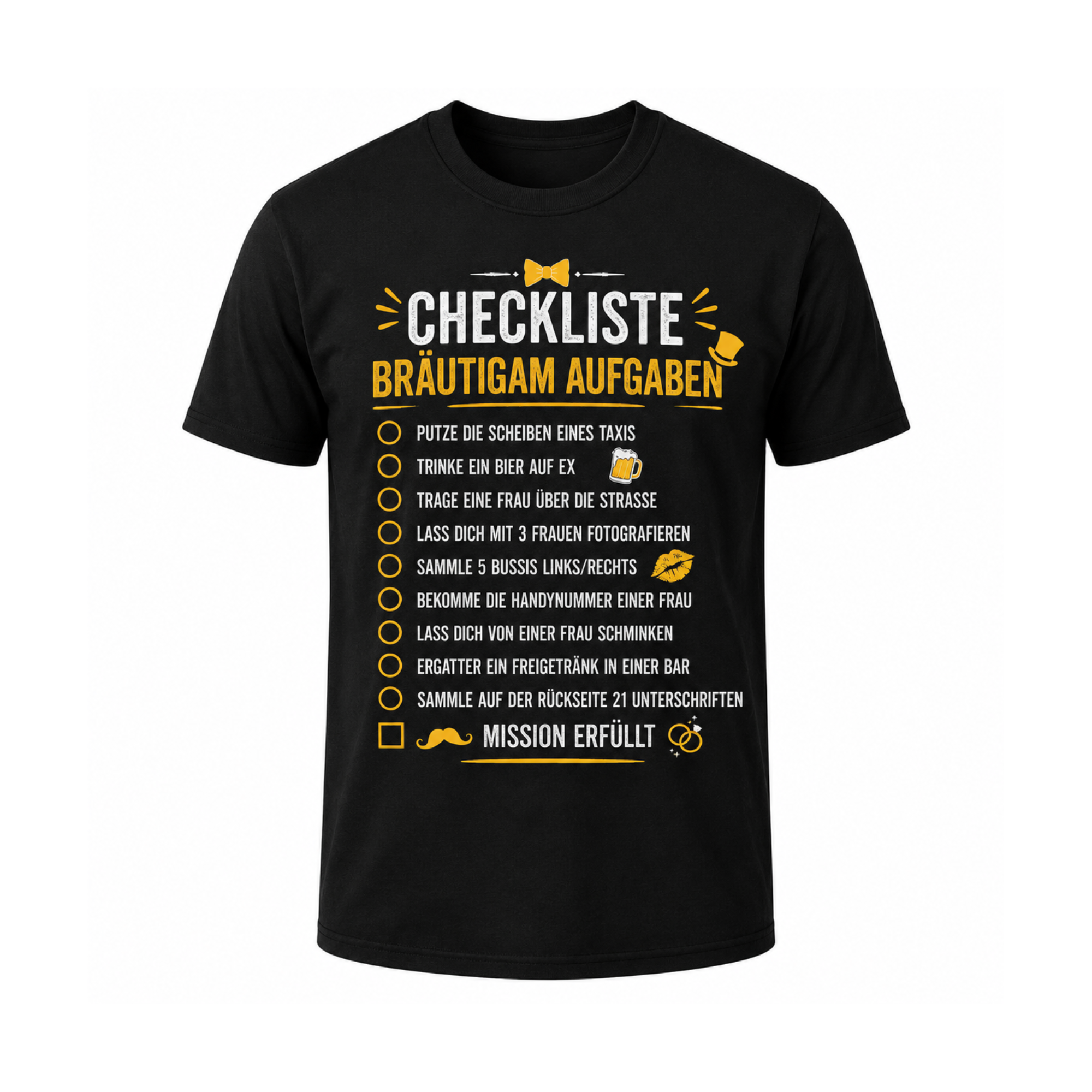 JGA Shirt Checkliste Bräutigam Aufgaben | Junggesellenabschied T-Shirt