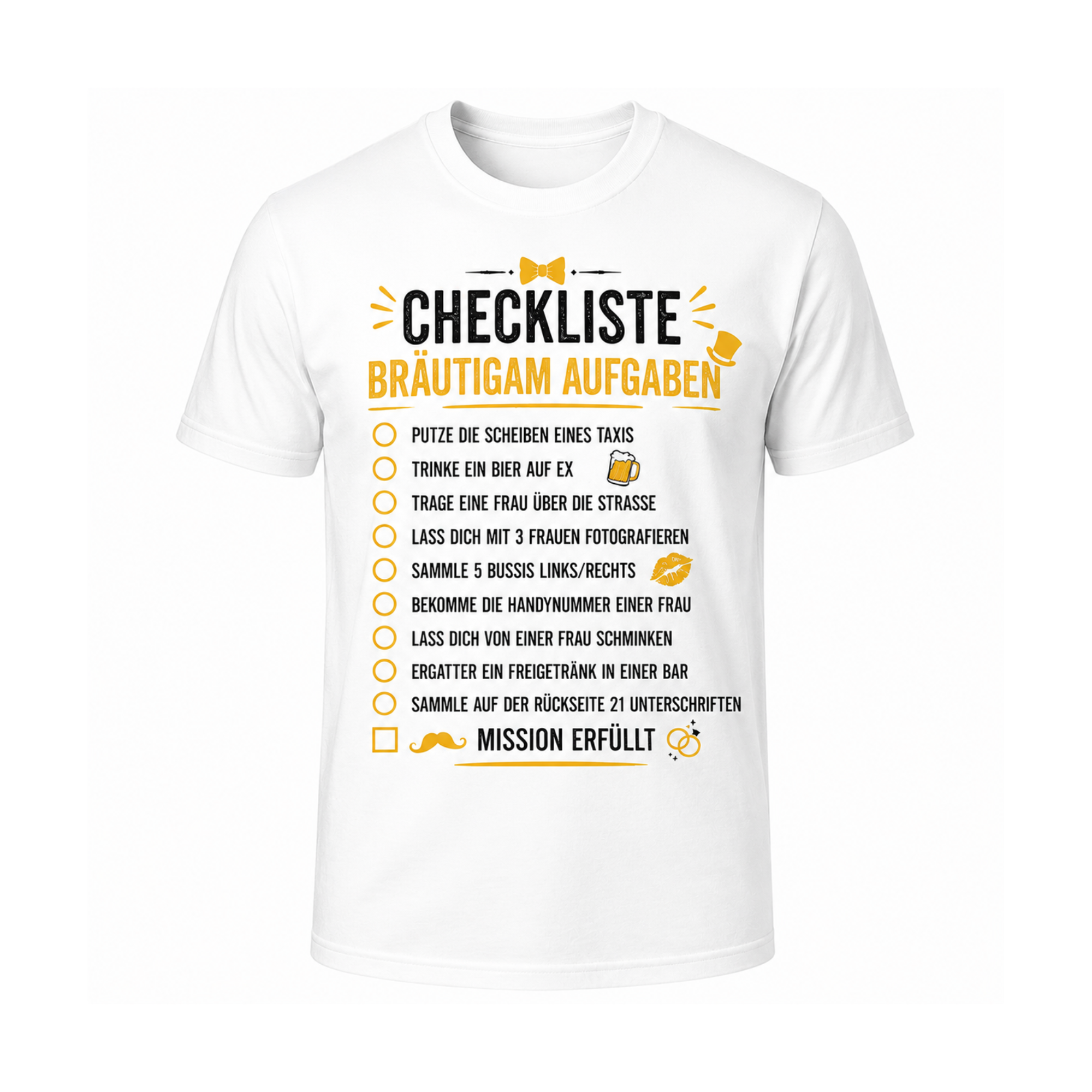 JGA Shirt Checkliste Bräutigam Aufgaben | Junggesellenabschied T-Shirt