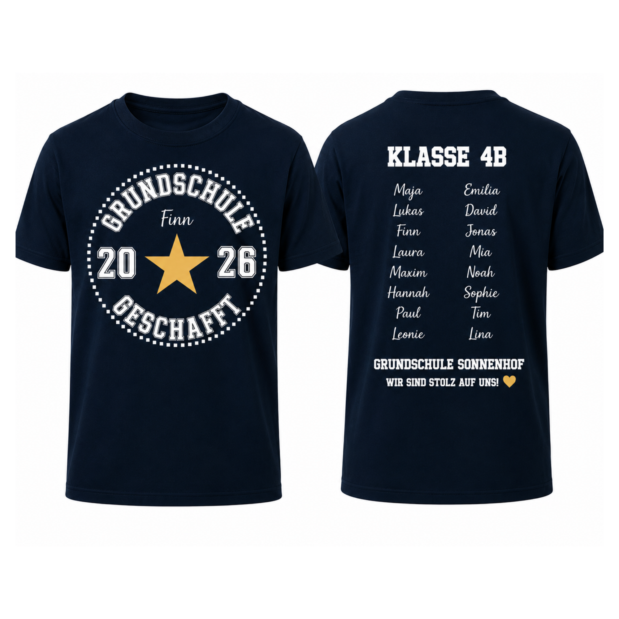 Personalisiertes Grundschule Abschieds T-Shirt – Klassen T-Shirt mit Wunschname