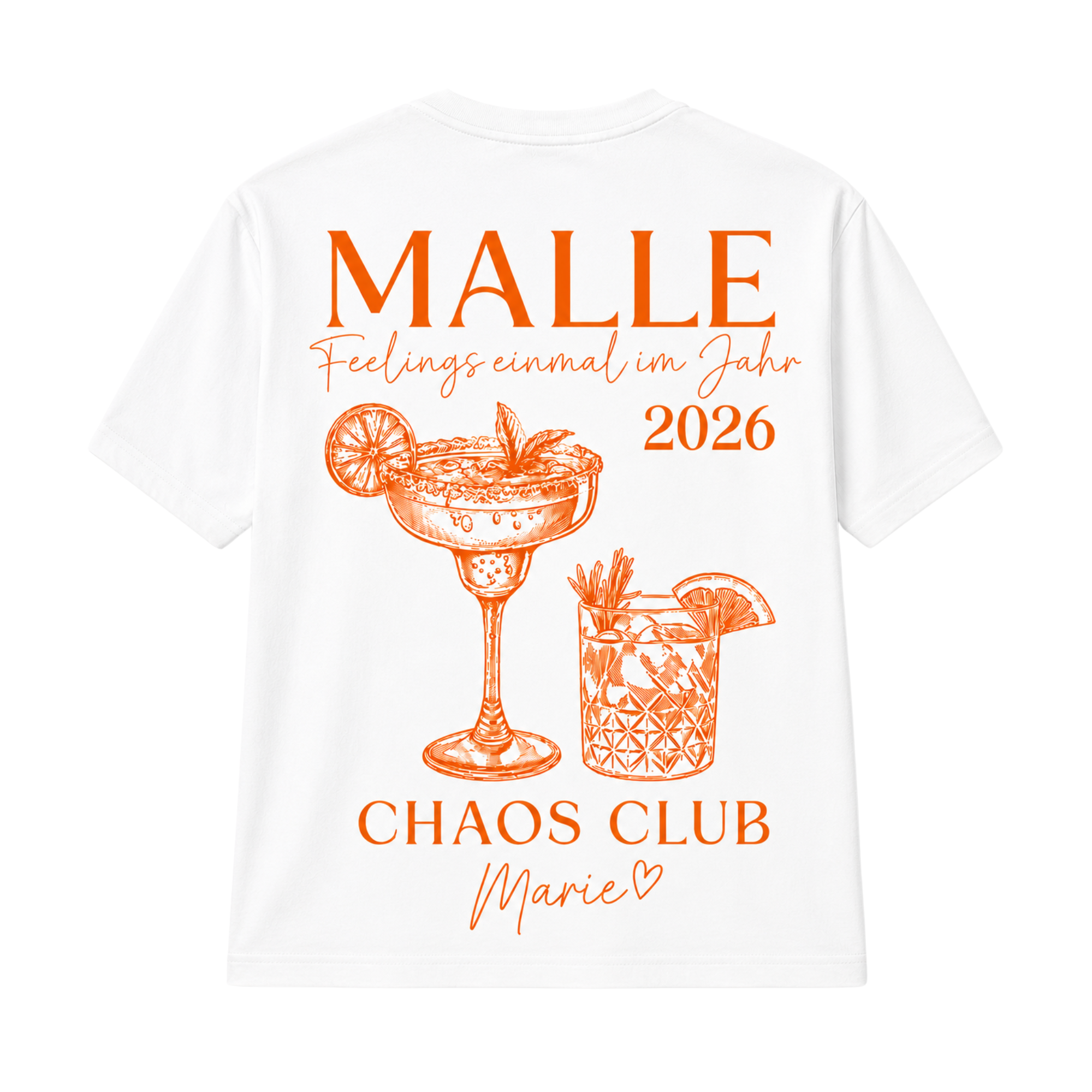 MALLE Feelings einmal im Jahr Shirt | Chaos Club T-Shirt mit Wunschname