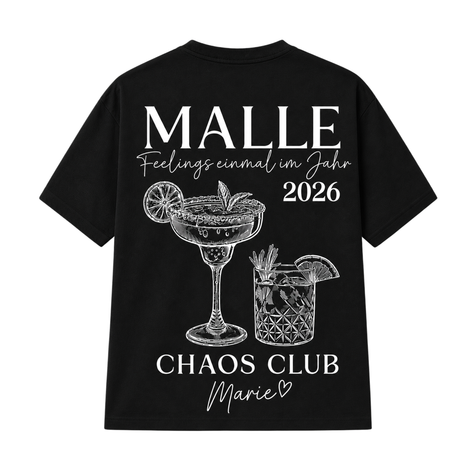 MALLE Feelings einmal im Jahr Shirt | Chaos Club T-Shirt mit Wunschname