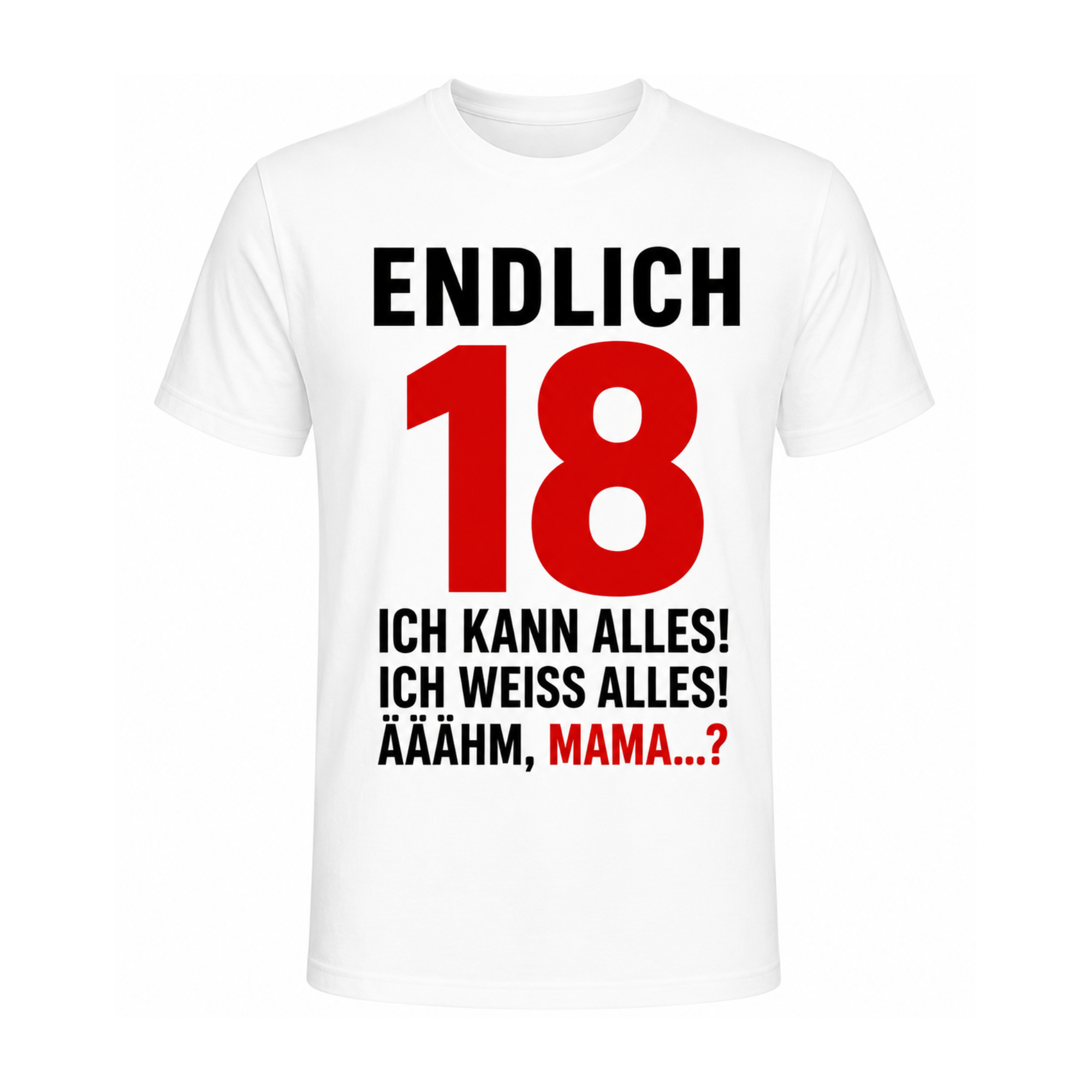 18. Geburtstag T-Shirt – Endlich 18 | Lustiges Geburtstagsshirt | Geschenk für Männer & Frauen