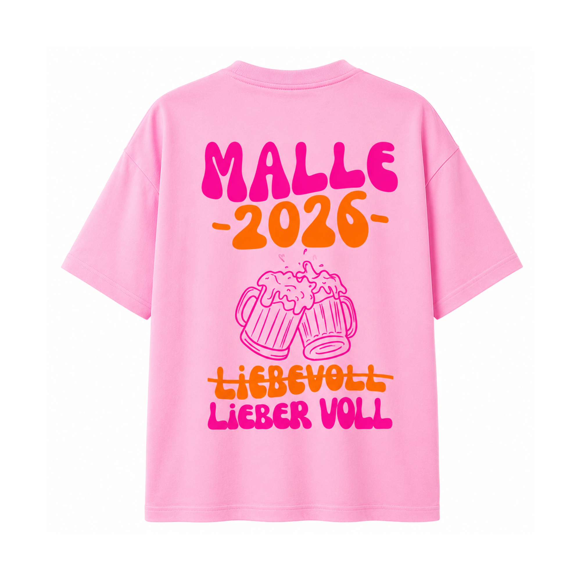 Malle 2026 T-Shirt "Lieber voll" – Lustiges Mallorca Partyshirt
